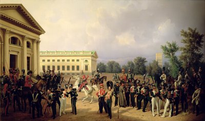 La Guardia Rusa en Tsarskoye Selo en 1832, 1841 de Franz Krüger